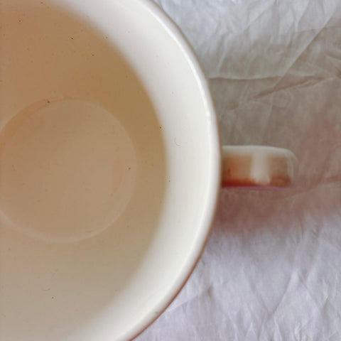 ディゴワンサルグミンヌ バスク柄 コーヒーカップ 200ml『ルージュ・マリン』 フランスアンティーク食器 蚤の市　ブロカント　バスク柄食器