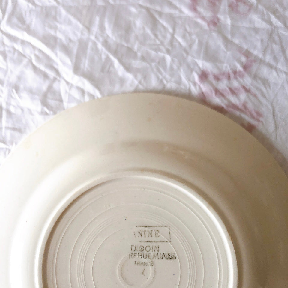 フランス ディゴワンサルグミンヌ   JANINE 花柄 デザートプレート  フランスアンティーク食器 フランス蚤の市・ブロカント