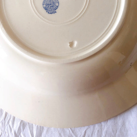 フランスアンティーク　バドンヴィレー　バラ柄スーププレート　深皿　フランスアンティーク食器 ブロカントアンティーク 蚤の市