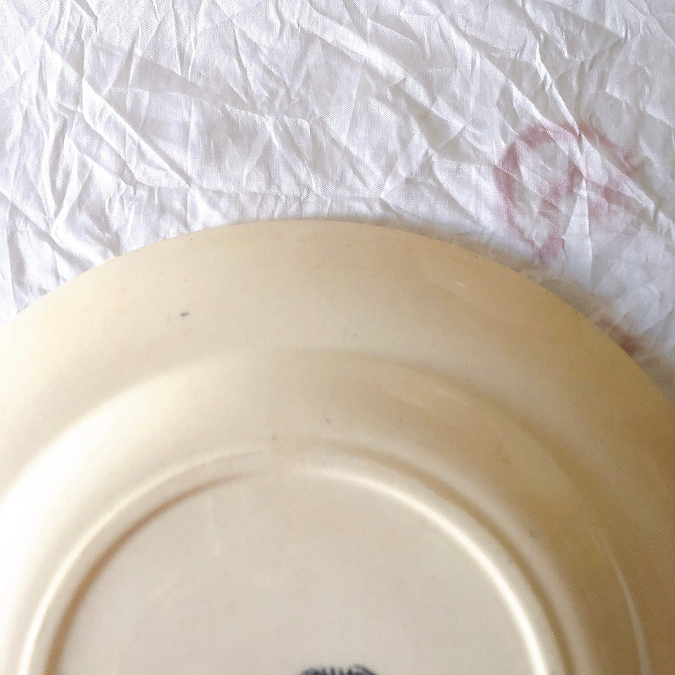 フランスアンティーク  GRAND DEPOT E.Bourgeois グランデポ エミールブルジョワ　蝶鳥柄　ディナープレート 平皿 フランスアンティーク食器 ブロカント 蚤の市