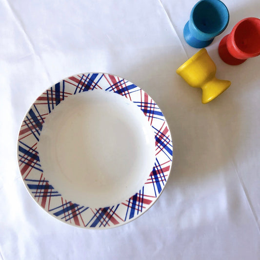 サンタマン バスク柄 キャロットプレート ルージュ・マリン C フランスアンティーク食器 蚤の市 ブロカントアンティーク