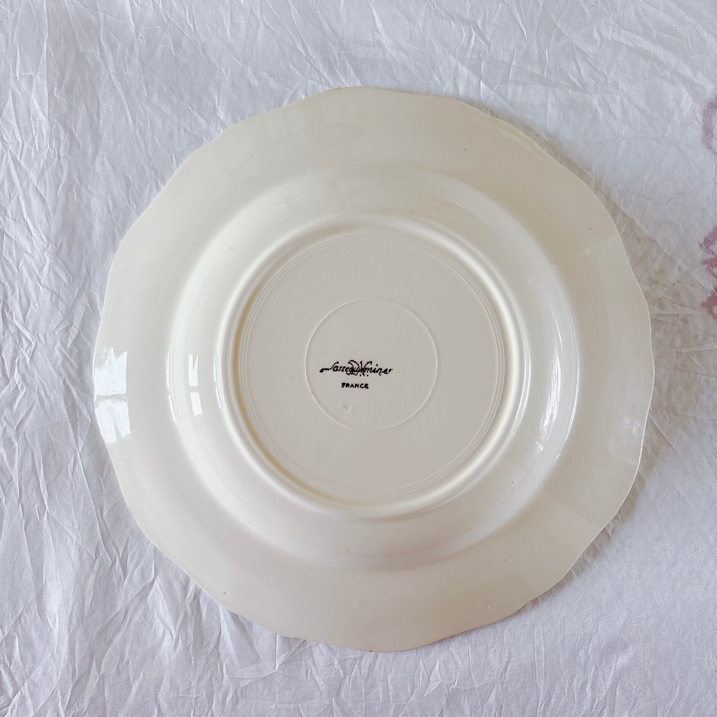 フランス ディゴワン＆サルグミンヌ 花リム スーププレート 深皿 フランスアンティーク食器 ブロカント　蚤の市