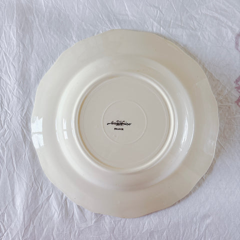 フランス ディゴワン＆サルグミンヌ 花リム スーププレート 深皿 フランスアンティーク食器 ブロカント　蚤の市