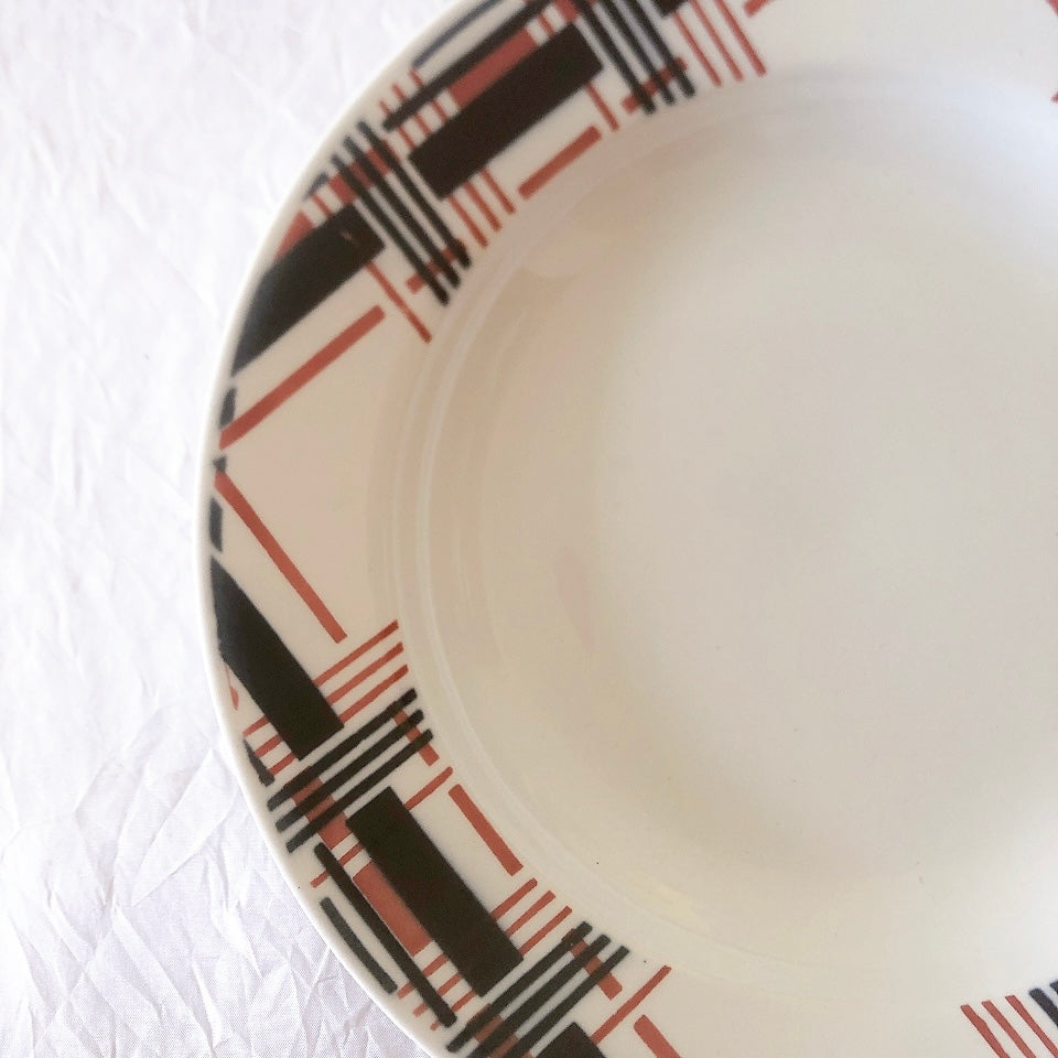 サンタマン　Saint amand バスク柄スーププレート、クルーズプレート フランスアンティーク食器 ブロカント 蚤の市