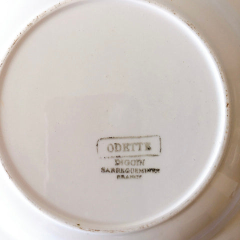 ディゴワンサルグミンヌ Digoin&sarregumines ”ODETTE” 深皿  A 赤　フランスアンティーク食器　ブロカント　蚤の市