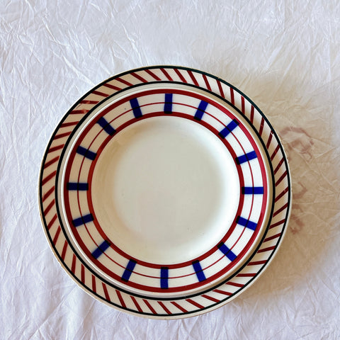 フランスアンティーク ディゴワンサルグミンヌ FANDANGO バスク柄デザートプレート ヴィンテージ陶器　ブロカント　