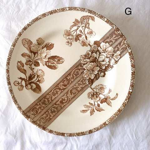 フランスアンティーク  E.Bourgeois エミールブルジョワ　ディナープレート 平皿 フランスアンティーク食器 ブロカント 蚤の市