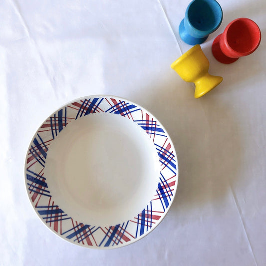 サンタマン バスク柄 キャロットプレート ルージュ・マリン A フランスアンティーク食器 蚤の市 ブロカントアンティーク