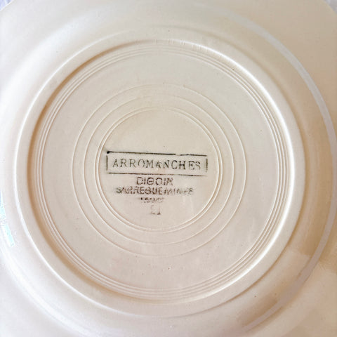 ディゴワンサルグミンヌ 『ARROMANCHES （アロマンシュ）』花リム デザートプレート　フランスアンティーク食器