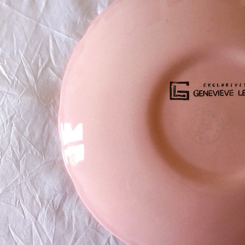 サラン SALINS 花リムカップアンドソーサー　ピンクドット柄　フランスアンティーク食器 フランス蚤の市・ブロカント