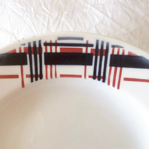 サンタマン　Saint amand バスク柄スーププレート、クルーズプレート フランスアンティーク食器 ブロカント 蚤の市