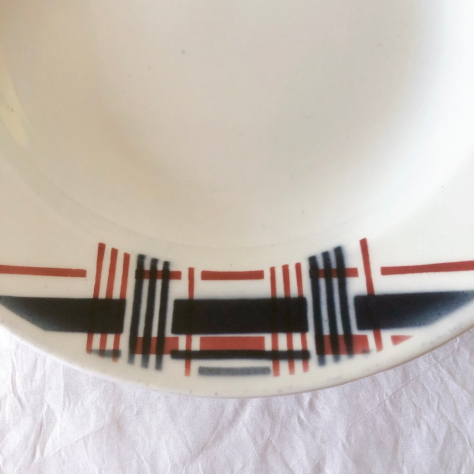 サンタマン　Saint amand バスク柄スーププレート、クルーズプレート フランスアンティーク食器 ブロカント 蚤の市