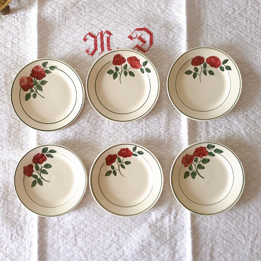 ショワジールロワ HB & Cie Choisy le Roi『ローズ』ディネット ディナープレート 平皿 B フランスアンティーク食器 ブロカントアンティーク 蚤の市