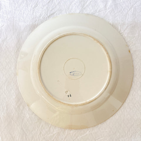 バドンヴィレー 赤い花柄 アンティーク大皿 28cm ラウンドプレート 1930年代 フランスアンティーク食器 Badonviller