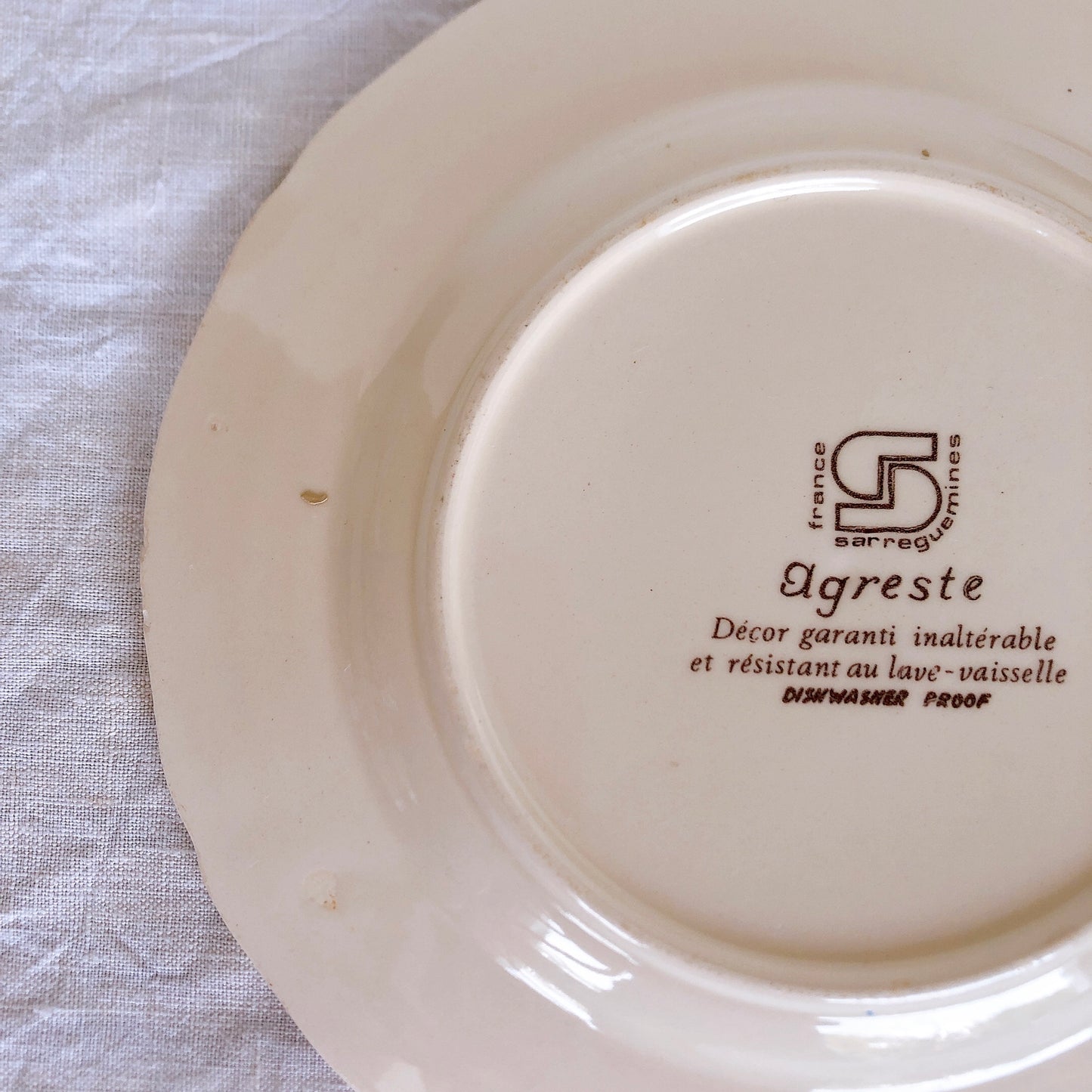 サルグミンヌ sarreguemines アグレスト 平皿 16cm Eフランスアンティーク食器 フランス蚤の市・ブロカント