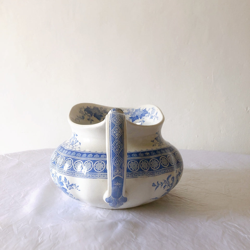 フランスアンティーク UCサルグミンヌ　パリジア　parisia ブルー ピッチャー ピシェ 水差し アンティーク食器 ブロカント 蚤の市