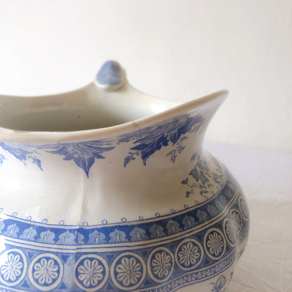 フランスアンティーク UCサルグミンヌ　パリジア　parisia ブルー ピッチャー ピシェ 水差し アンティーク食器 ブロカント 蚤の市