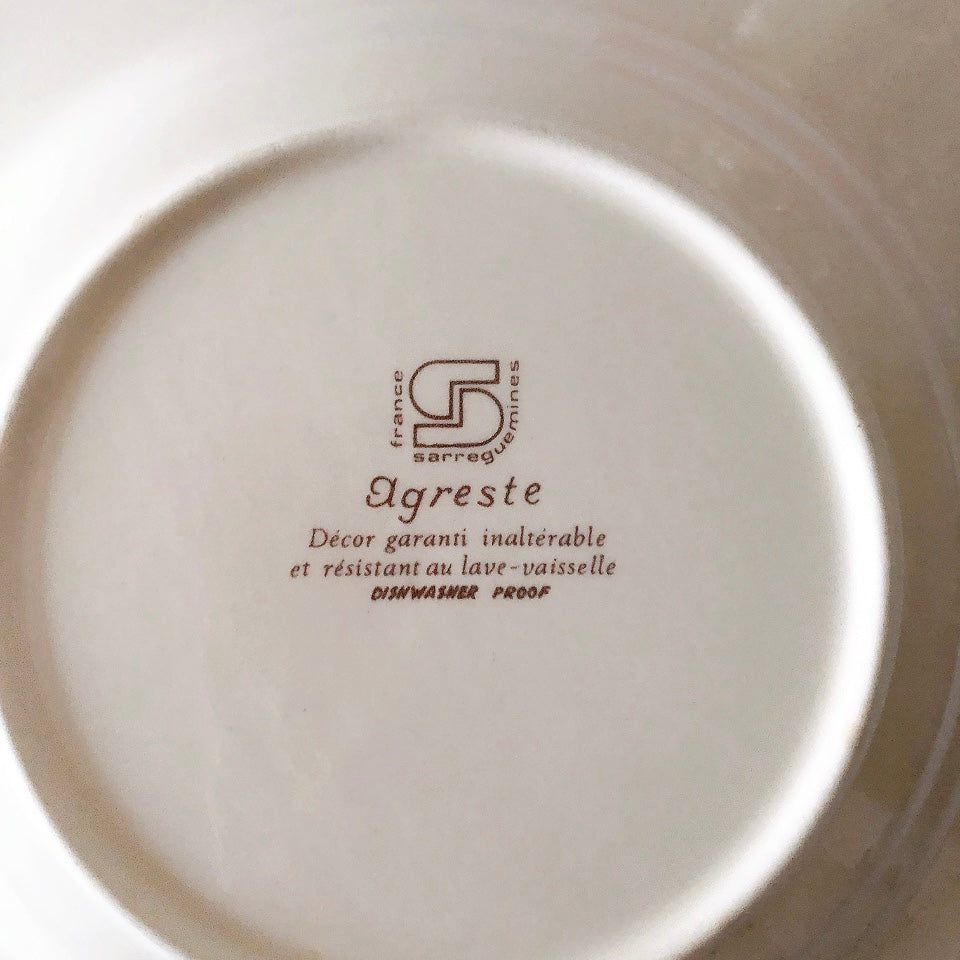 ディゴワンサルグミンヌ Digoin＆sarreguemines アグレスト 深皿 クルーズプレート 23㎝ フランスアンティーク食器 フランス蚤の市・ブロカント