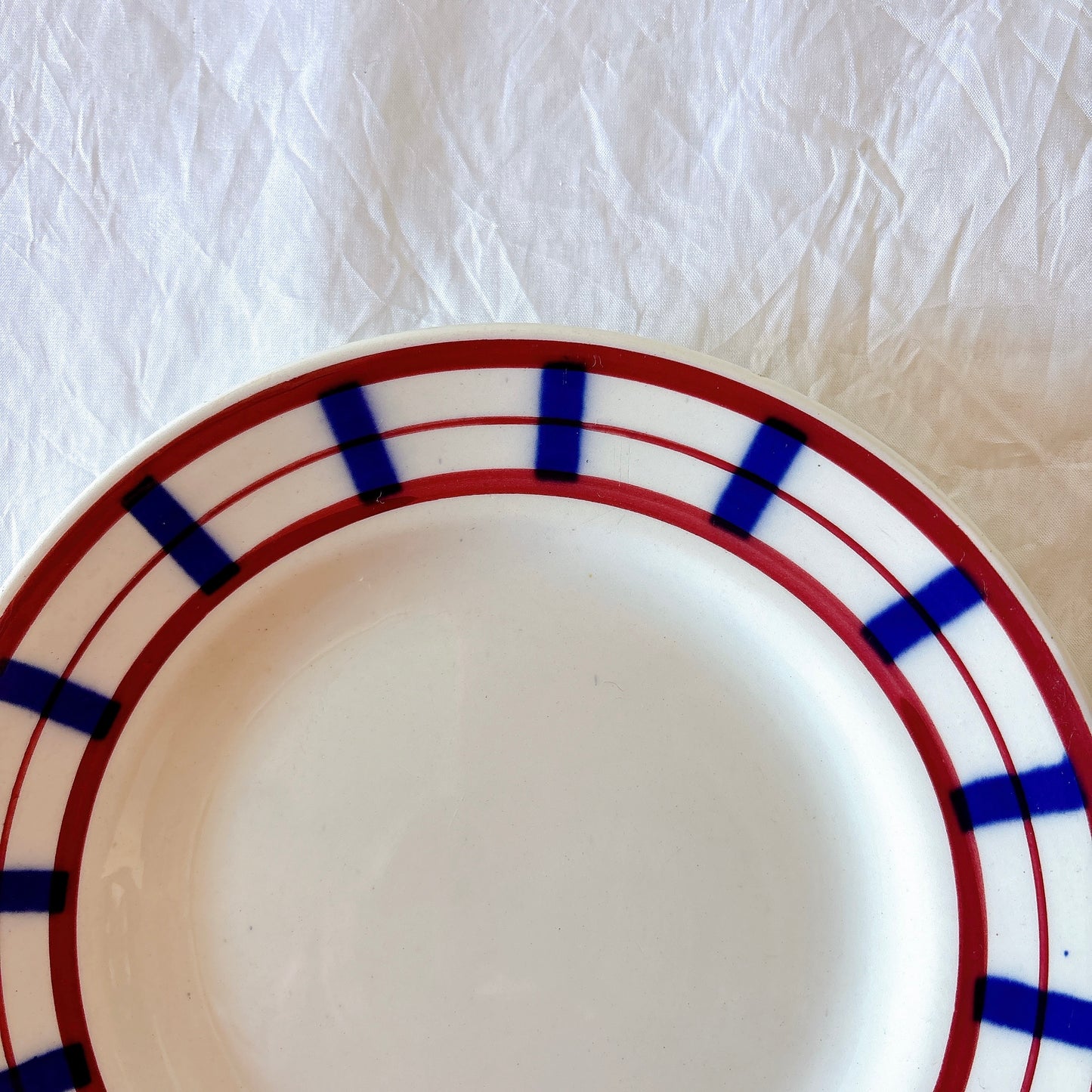 フランスアンティーク ディゴワンサルグミンヌ FANDANGO バスク柄デザートプレート ヴィンテージ陶器　ブロカント　