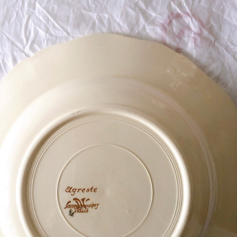 ディゴワンサルグミンヌ Digoin＆sarreguemines アグレスト 深皿 クルーズプレート フランスアンティーク食器 フランス蚤の市・ブロカント