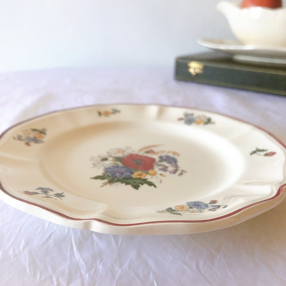 フランス サルグミンヌ sarreguemines アグレスト デザートプレート 20.7㎝  フランスアンティーク食器 フランス蚤の市・ブロカント