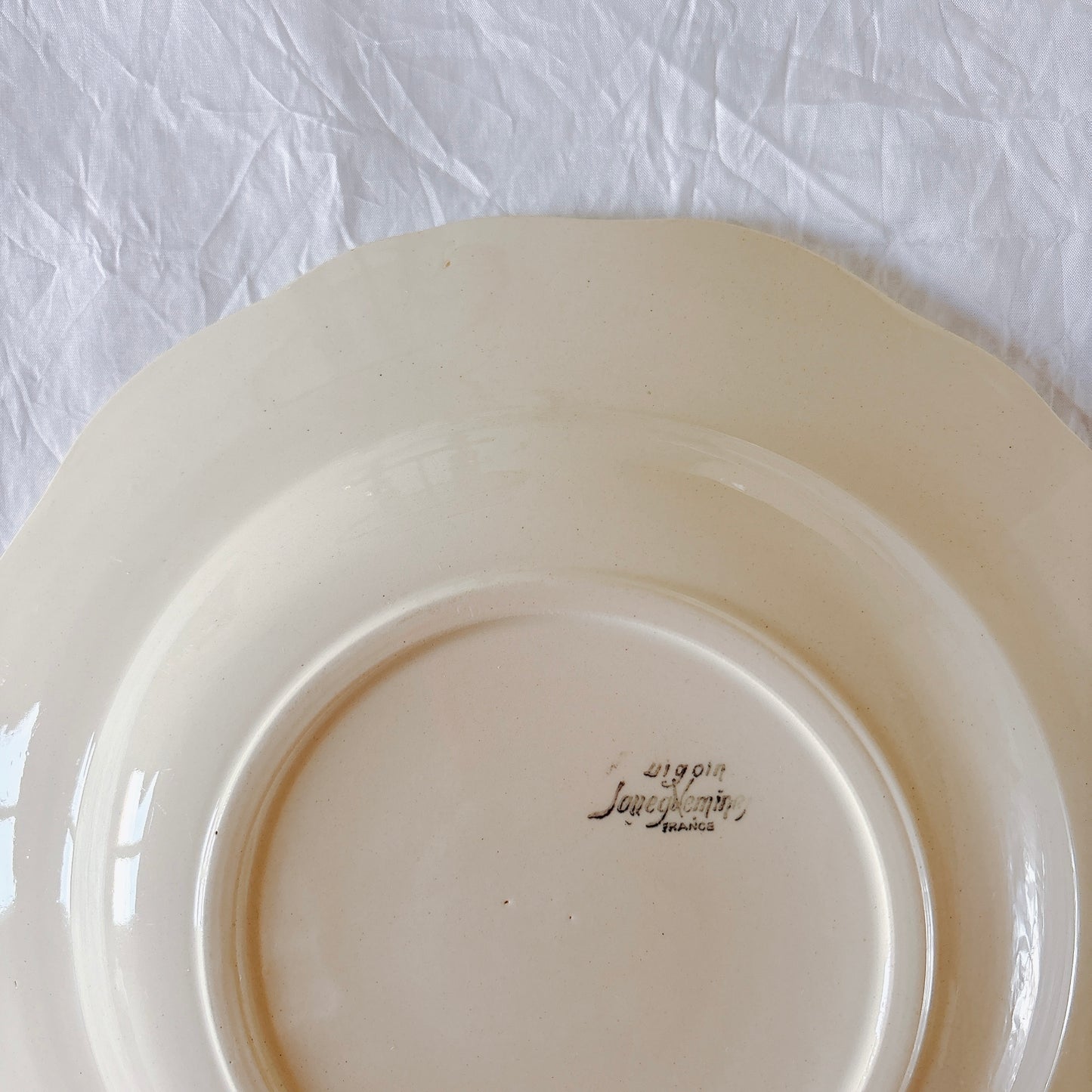 フランス ディゴワン＆サルグミンヌ 花リム スーププレート 深皿 フランスアンティーク食器 ブロカント　蚤の市
