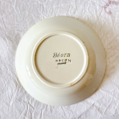 クレイユモントロー HBCM Béarn バスク柄 カップ＆ソーサー「レッドーｘブルー」フランスアンティーク食器 ブロカント 蚤の市