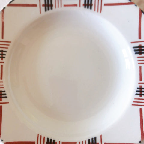 サンタマン　Saint amand バスク柄スーププレート、クルーズプレート フランスアンティーク食器 ブロカント 蚤の市