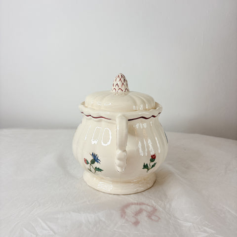 ディゴワンサルグミンヌ Digoin＆sarreguemines アグレスト シュガーポット　シュクリエ　フランスアンティーク食器 フランス蚤の市・ブロカント