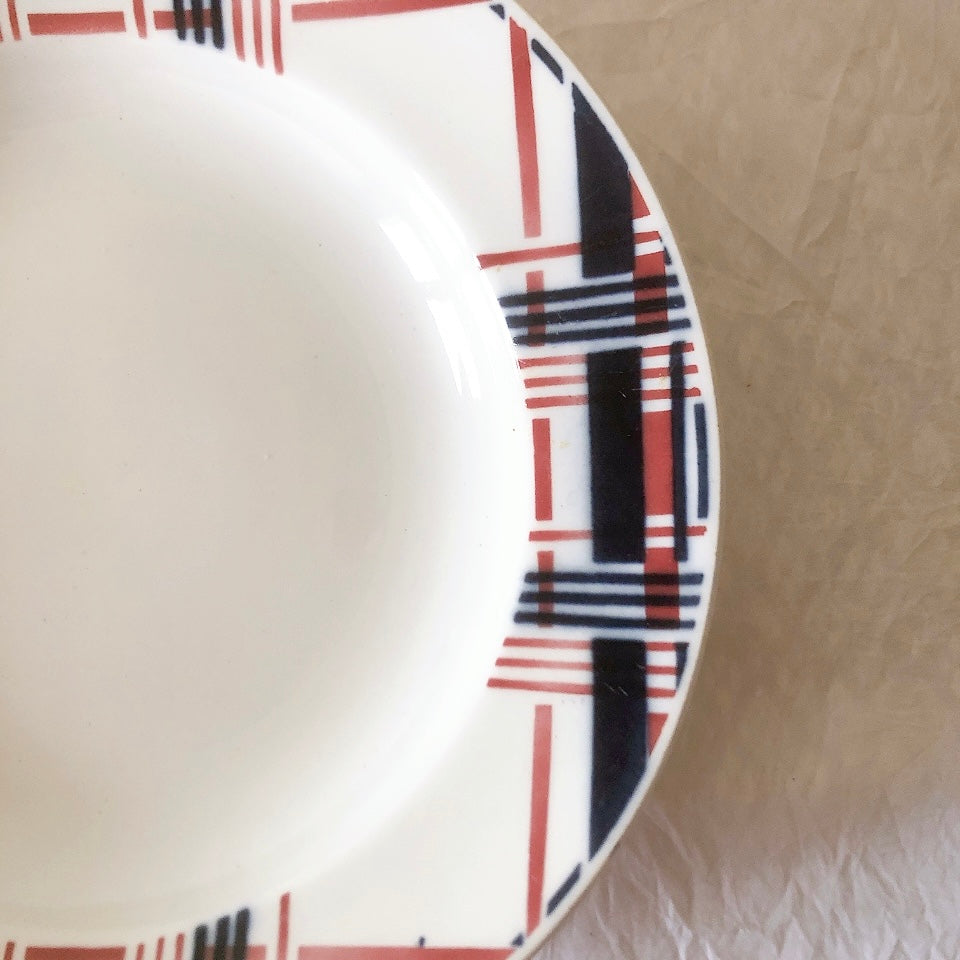 サンタマン　Saint amand バスク柄スーププレート、クルーズプレート フランスアンティーク食器 ブロカント 蚤の市