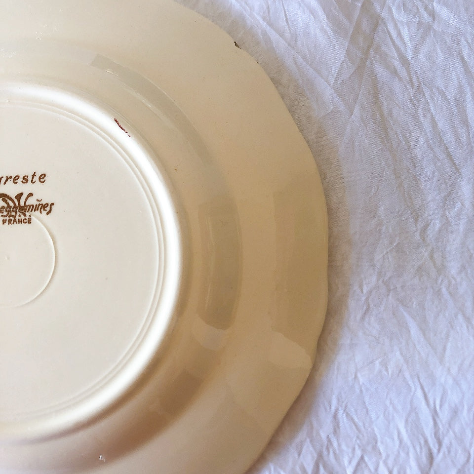 フランス サルグミンヌ sarreguemines アグレスト デザートプレート 20.7㎝  フランスアンティーク食器 フランス蚤の市・ブロカント