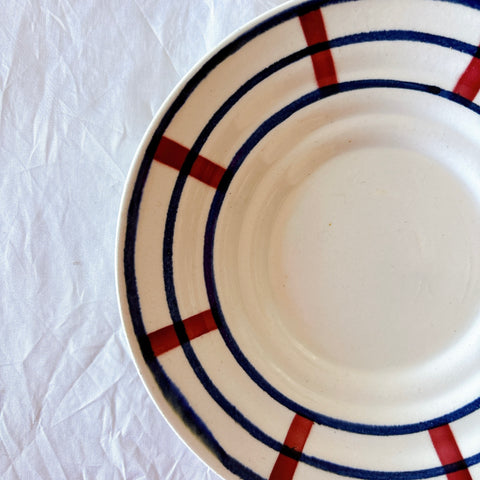 フランスアンティーク サンタマン バスク柄カップアンドソーサー　ブロカント 蚤の市 フランスアンティーク食器