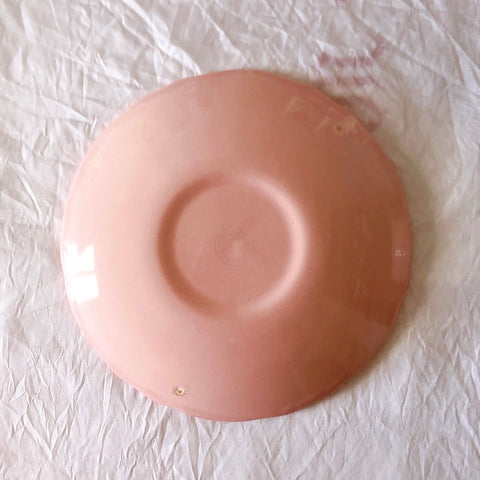 サラン SALINS 花リムカップアンドソーサー　ピンクドット柄　フランスアンティーク食器 フランス蚤の市・ブロカント