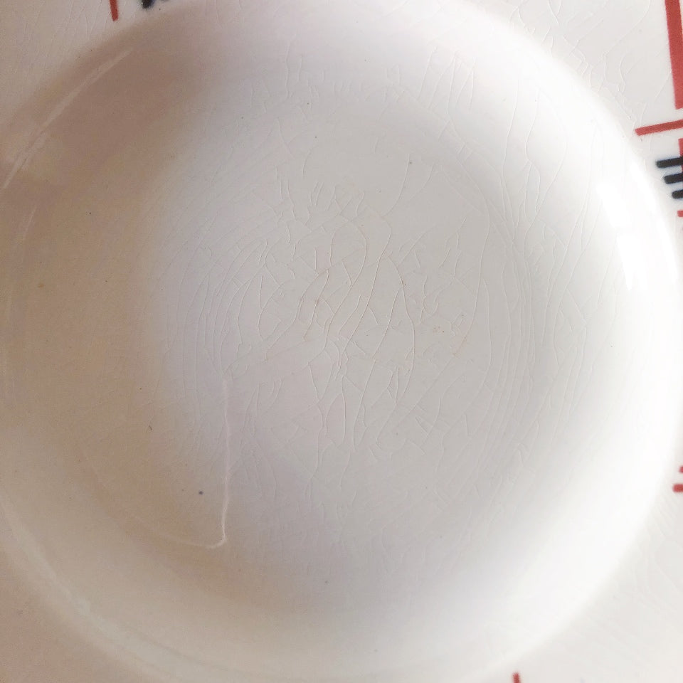 サンタマン　Saint amand バスク柄スーププレート、クルーズプレート フランスアンティーク食器 ブロカント 蚤の市