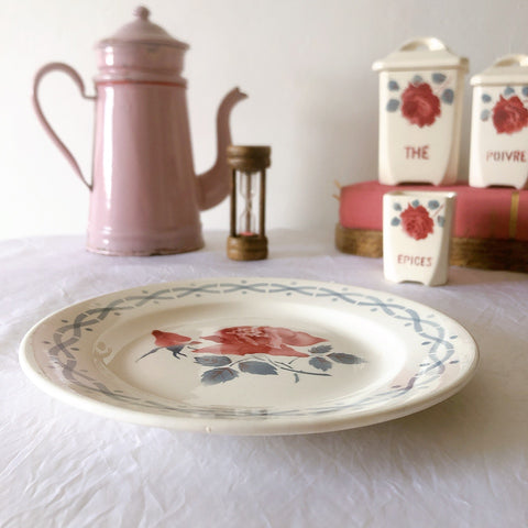 フランス ディゴワンサルグミンヌ   JANINE 花柄 デザートプレート  フランスアンティーク食器 フランス蚤の市・ブロカント