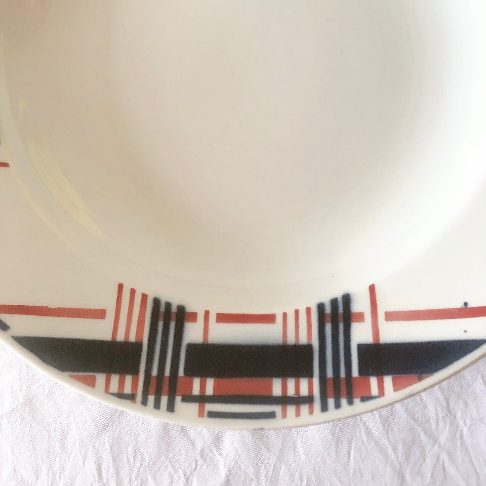 サンタマン　Saint amand バスク柄スーププレート、クルーズプレート フランスアンティーク食器 ブロカント 蚤の市