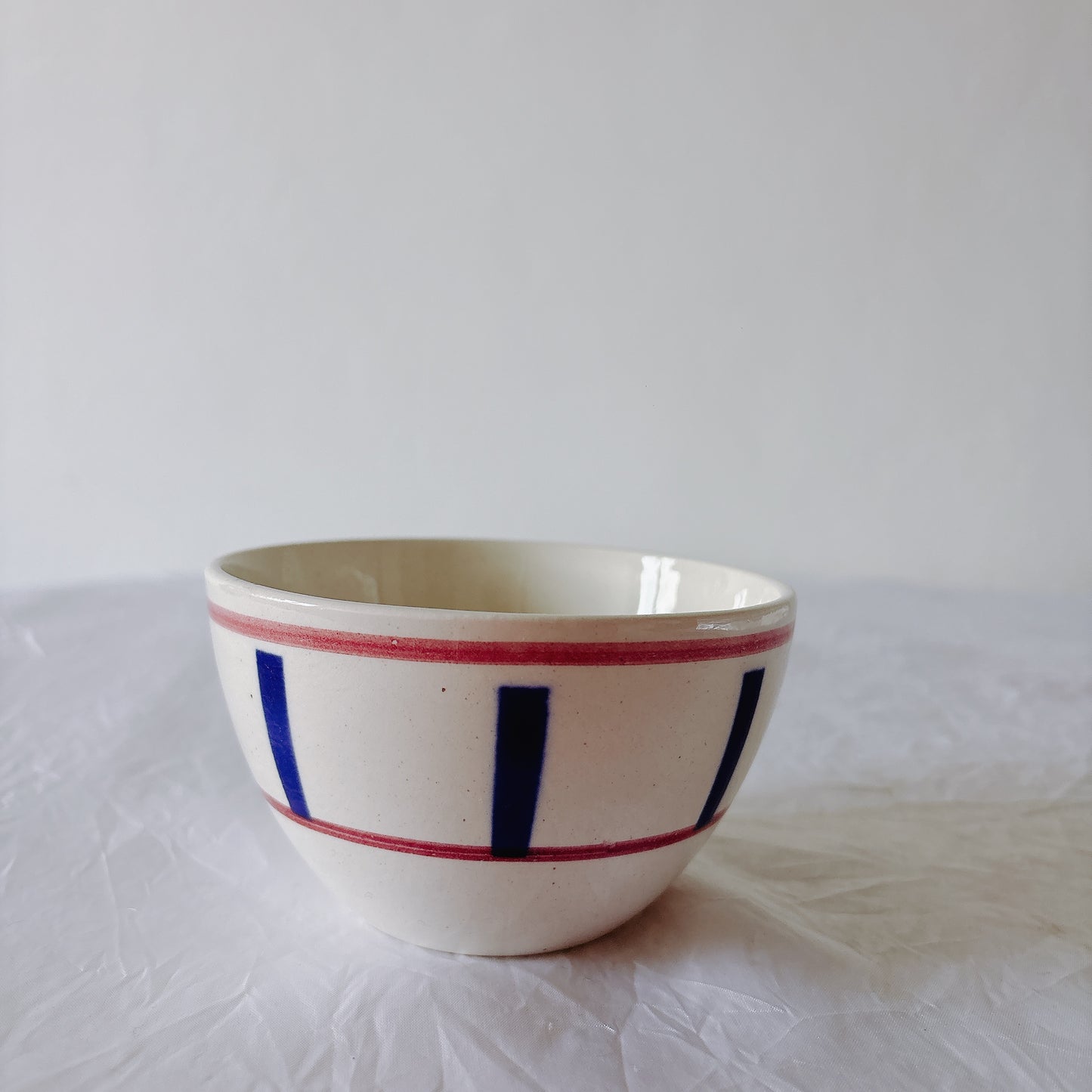 ディゴワンサルグミンヌ バスク柄 コーヒーカップ 200ml『ルージュ・マリン』 フランスアンティーク食器 蚤の市　ブロカント　バスク柄食器