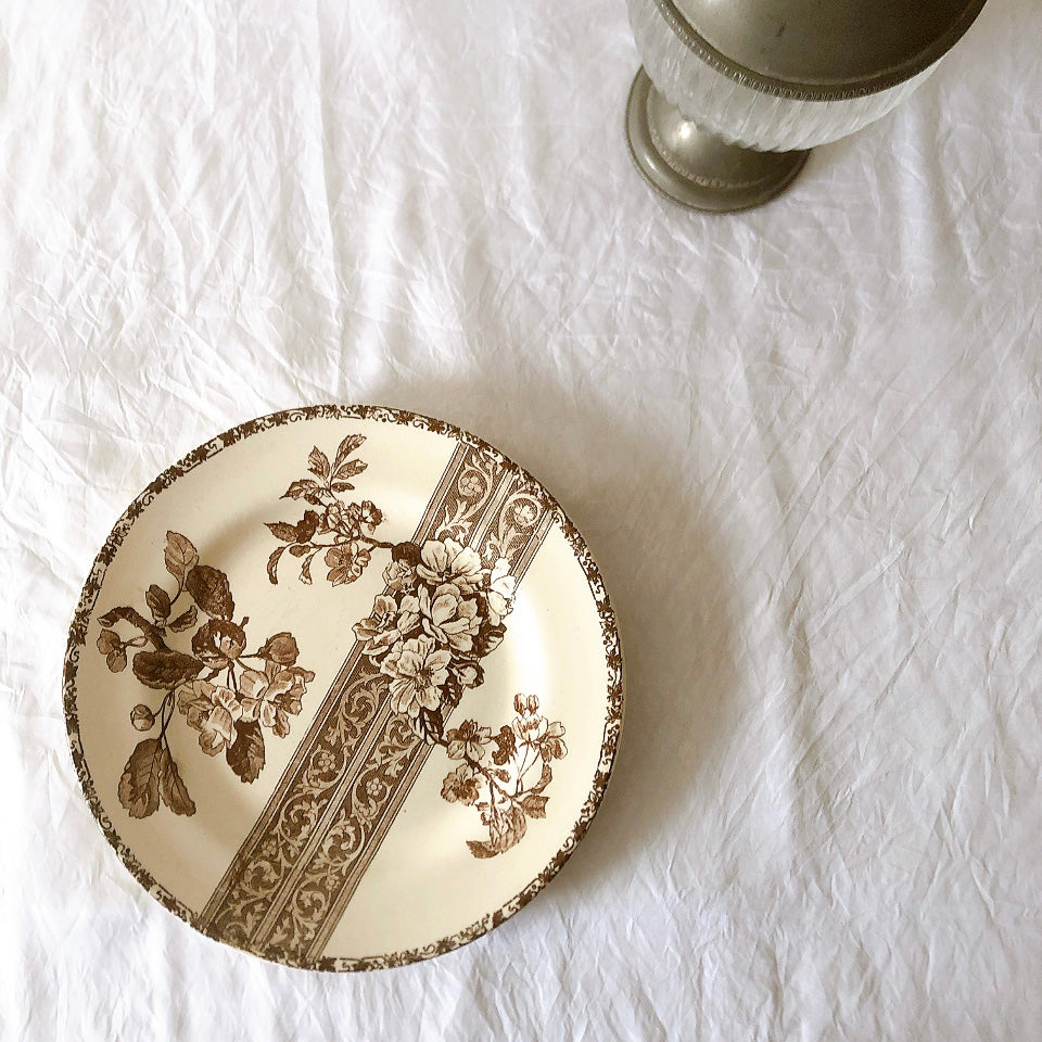 フランスアンティーク  E.Bourgeois エミールブルジョワ　ディナープレート 平皿 フランスアンティーク食器 ブロカント 蚤の市