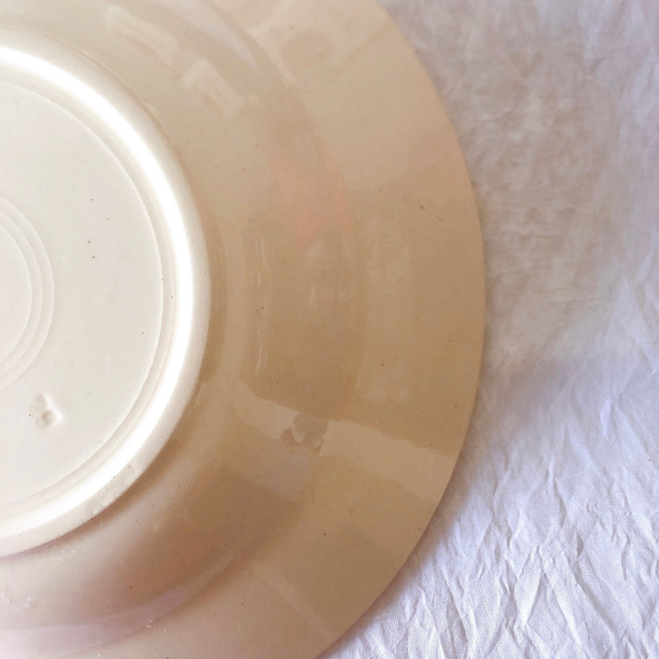 フランスアンティーク　バドンヴィレー　バラ柄スーププレート　深皿　フランスアンティーク食器 ブロカントアンティーク 蚤の市