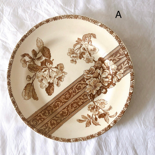 フランスアンティーク E.Bourgeois エミールブルジョワ ディナープレート 平皿 フランスアンティーク食器 ブロカント 蚤の市