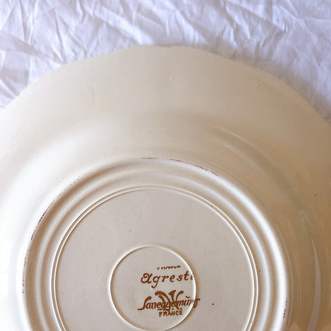 フランス サルグミンヌ sarreguemines アグレスト デザートプレート 20.7㎝  フランスアンティーク食器 フランス蚤の市・ブロカント