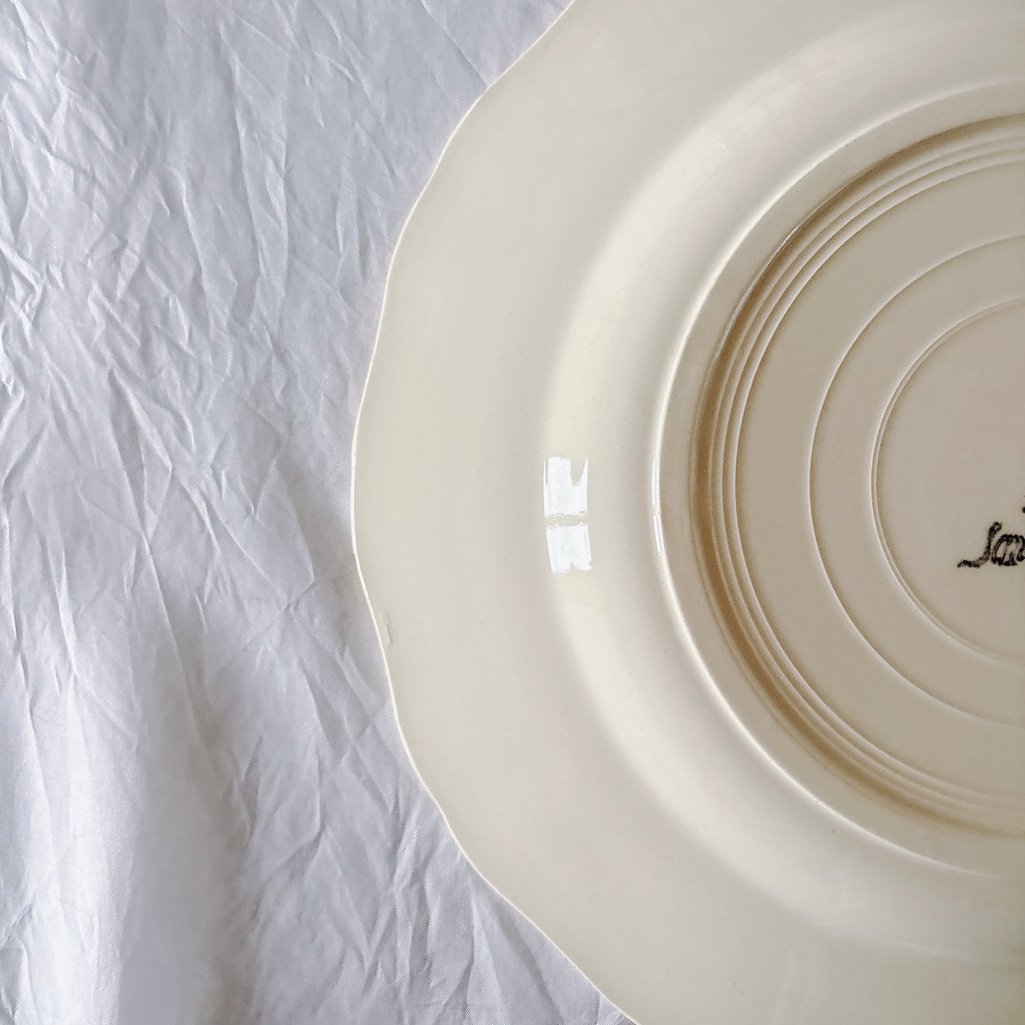 フランス ディゴワン＆サルグミンヌ 花リム ディナープレート 平皿 フランスアンティーク食器 ブロカント　蚤の市