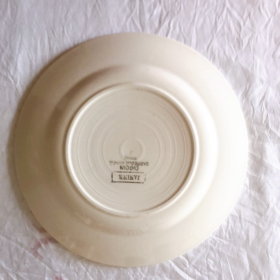 フランス ディゴワンサルグミンヌ   JANINE 花柄 デザートプレート  フランスアンティーク食器 フランス蚤の市・ブロカント