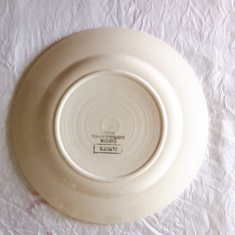 フランス ディゴワンサルグミンヌ   JANINE 花柄 デザートプレート  フランスアンティーク食器 フランス蚤の市・ブロカント