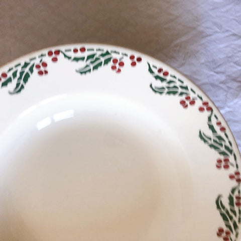 ご予約フランスアンティーク クレイユモントロー HOUX　柊　スーププレート・深皿 フランスアンティーク食器　ブロカント　蚤の市