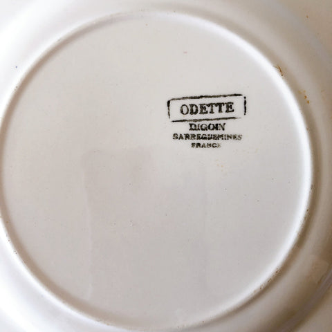 ディゴワンサルグミンヌ Digoin&sarregumines ”ODETTE” 平皿  C 赤 フランスアンティーク食器　ブロカント　蚤の市