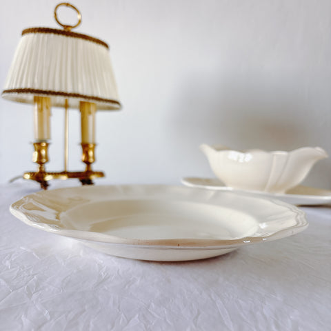 フランス ディゴワン＆サルグミンヌ 花リム スーププレート 深皿 フランスアンティーク食器 ブロカント　蚤の市