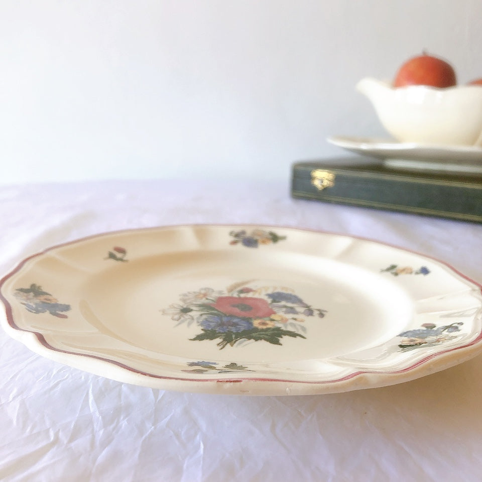 フランス サルグミンヌ sarreguemines アグレスト デザートプレート 20.7㎝  フランスアンティーク食器 フランス蚤の市・ブロカント