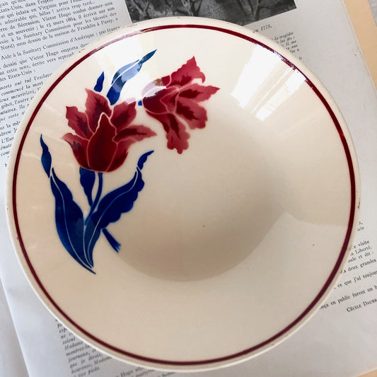 バドンヴィレー キャロットプレート チューリップ柄 D フランスアンティーク食器 フランス蚤の市・ブロカント