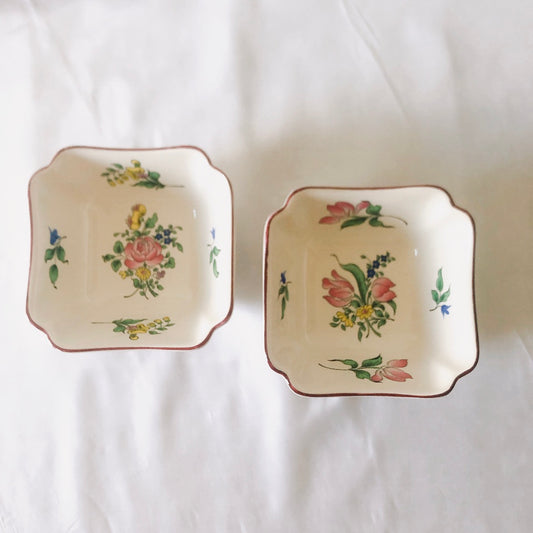 リュネヴィル " Réverbère"シリーズ シリアルボール 四角い小鉢 フランスアンティーク食器 蚤の市 ブロカント